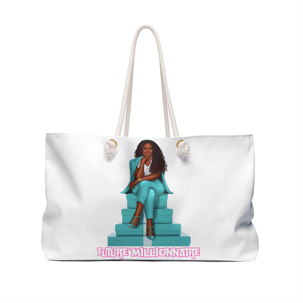 Stylish Weekender Bag for Dreamers, Overnight Travel Tote, Inspirational Gift, Future Millionaire Bag, Vacation Essentials