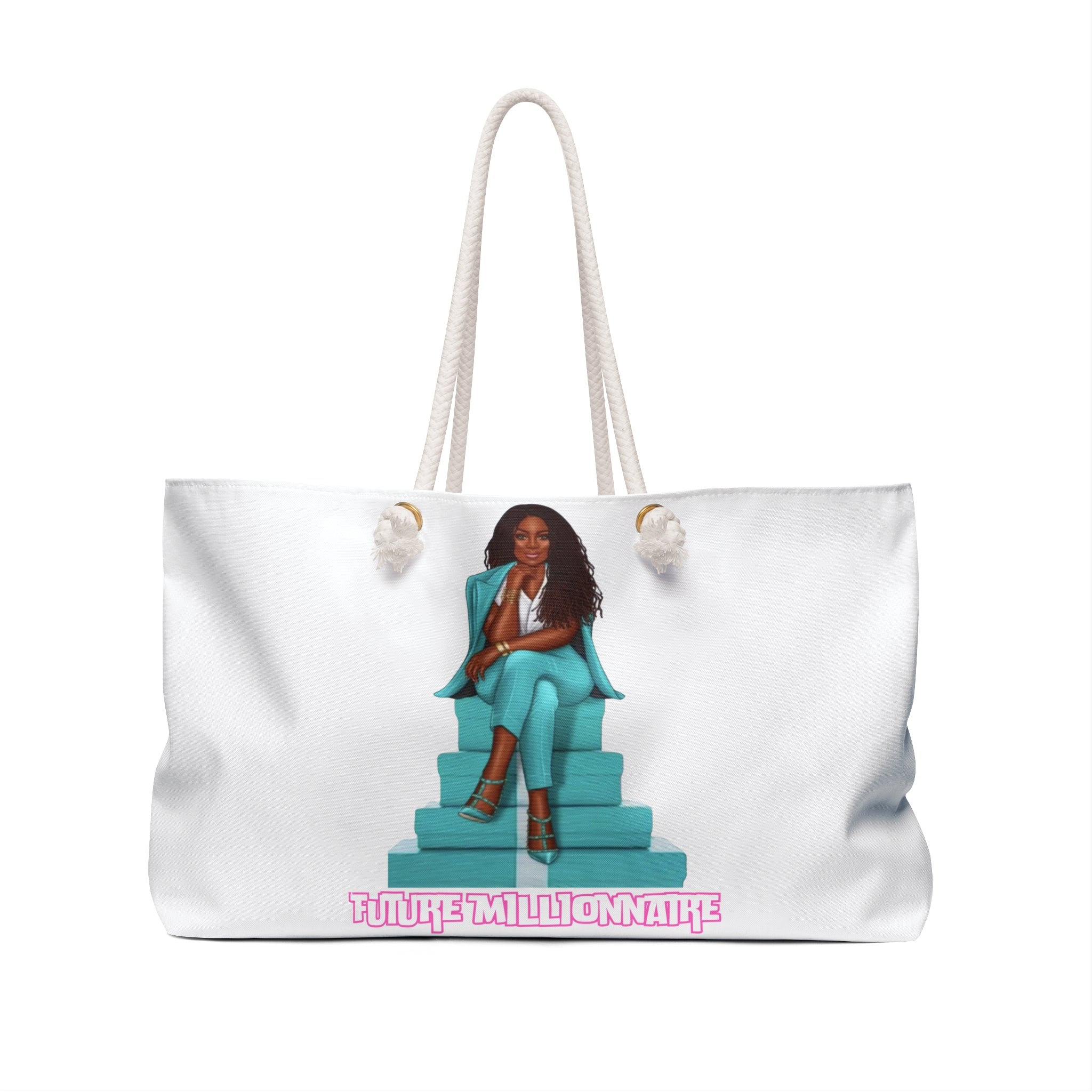 Stylish Weekender Bag for Dreamers, Overnight Travel Tote, Inspirational Gift, Future Millionaire Bag, Vacation Essentials