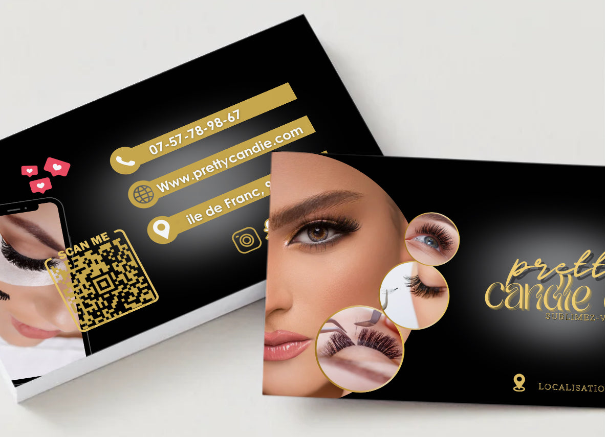Carte de visite digitale professionnelle – Extension de cils & beauté du regard