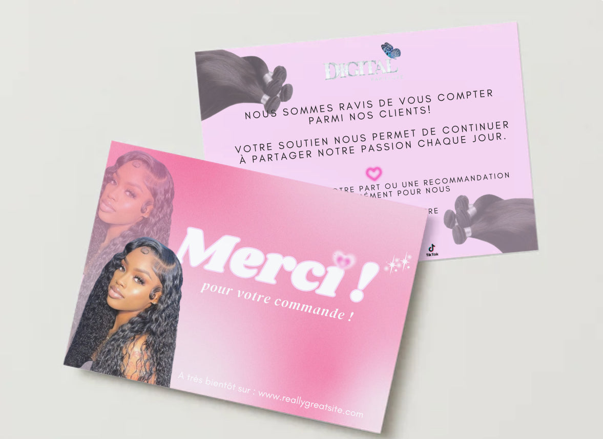 Carte de remerciement digitale – Marketing capillaire & fidélisation client